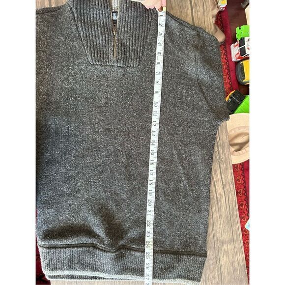 Irelandseye 100% Wool Gray Quarter Zip Sweater Size M Classic Staple Capsule - Picture 11 of 11